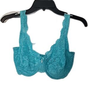 34DDD Smart & Sexy Super Cute Lace Underwire Bra ~ Teal Blue ~Adjustable Straps